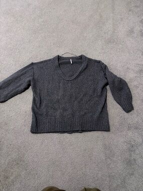 Free People Charcoal V-Neck or Off-Shoulder Women's Sweater